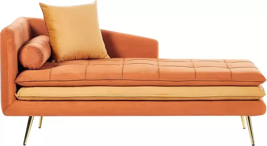 Beliani GONESSE Chaise longue (linkszijdig) Oranje - Foto 1