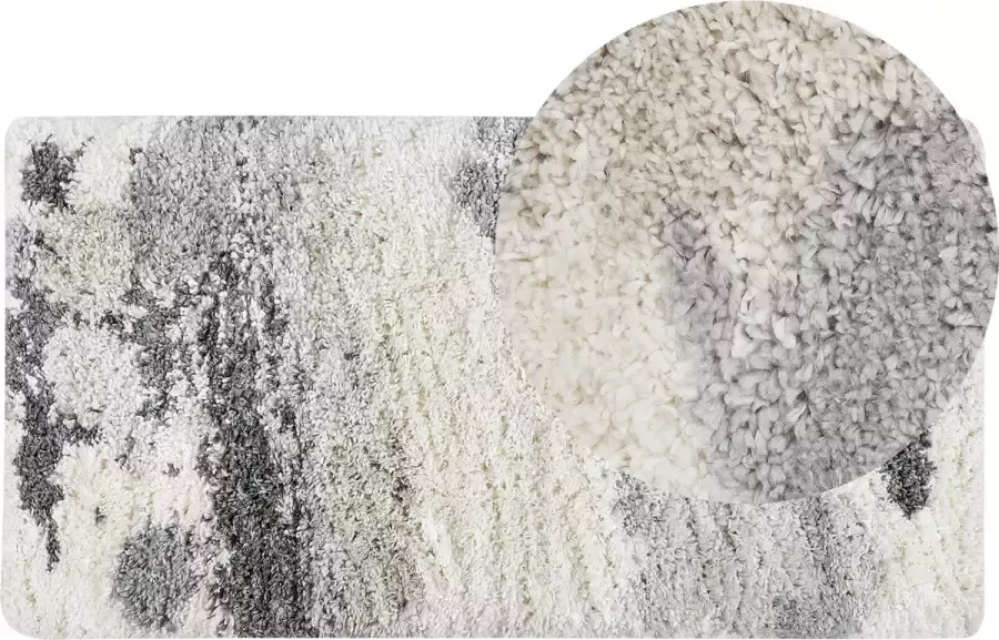 Beliani Vloerkleed polypropyleen wit grijs 80 x 150 cm GORIS