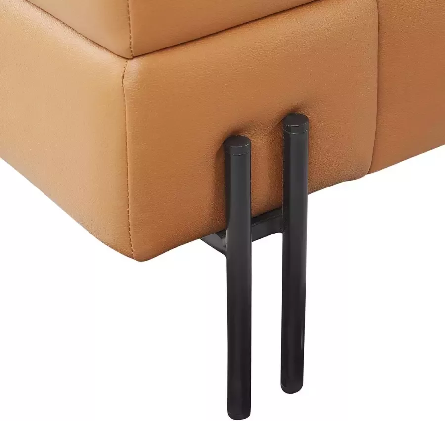 Beliani GRANNA Three Seater Sofa Bruin Kunstleer - Foto 2