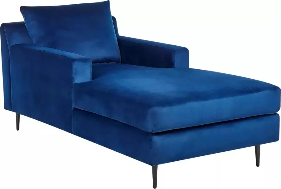 Beliani GUERET Chaise longue Blauw Symmetrisch Fluweel - Foto 2