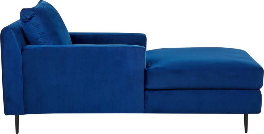 Beliani GUERET Chaise longue Blauw Symmetrisch Fluweel - Foto 1