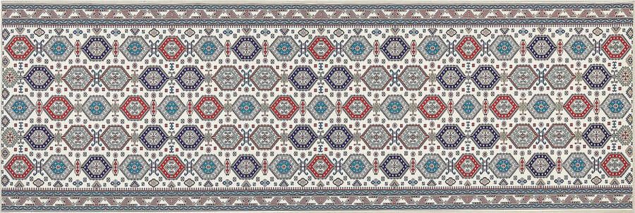 Beliani HACILAR Loper tapijt Meerkleurig 80 x 240 cm Polyester