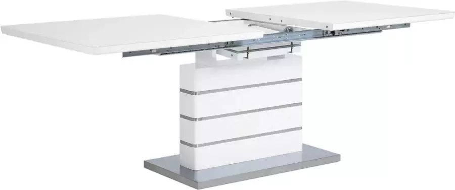 Beliani HAMLER Uitschuifbare eettafel Wit 90 x 180 220 cm MDF - Foto 2