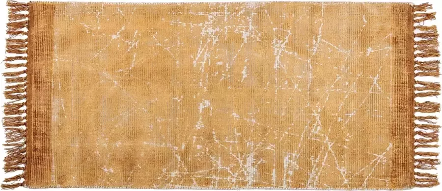Beliani Vloerkleed viscose oranje 80 x 150 cm HANLI