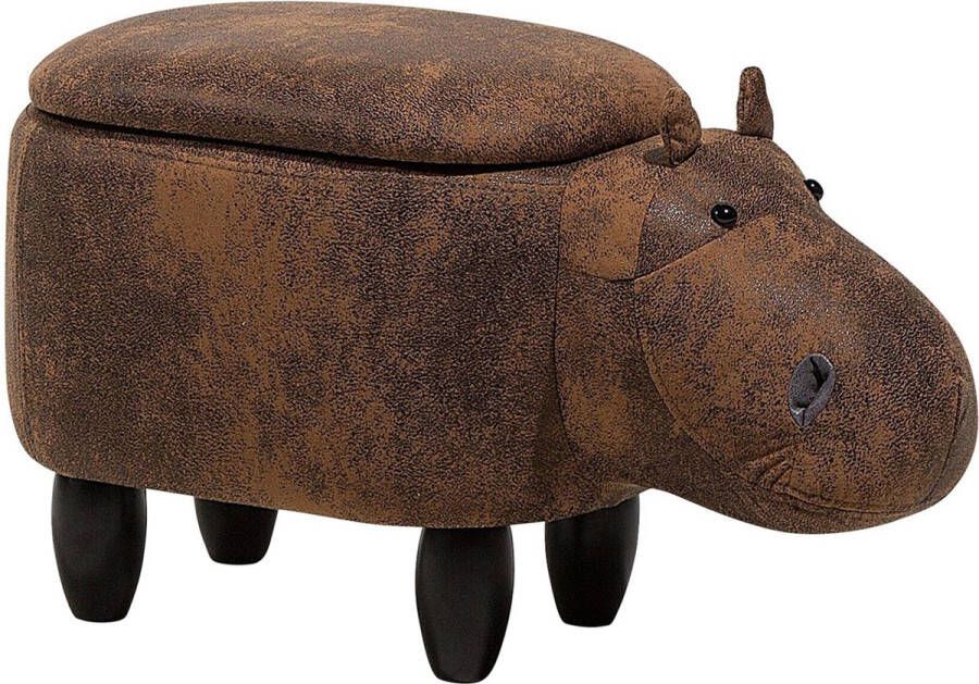 Beliani HIPPO Dierenhocker-Bruin-Kunstleer - Foto 3