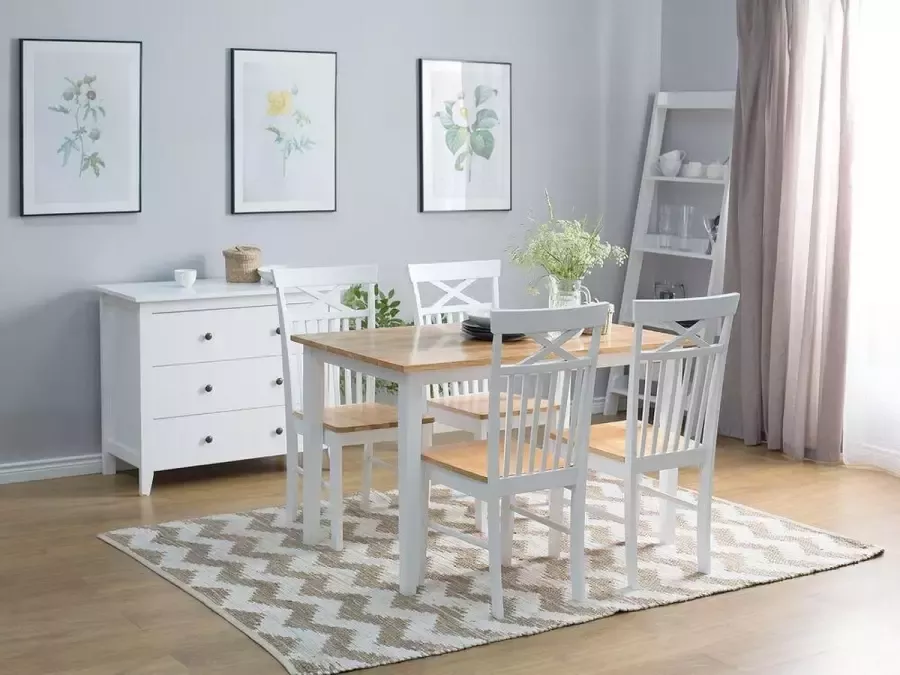 Beliani HOUSTON Eetkamerset voor 4 personen 120x75x74