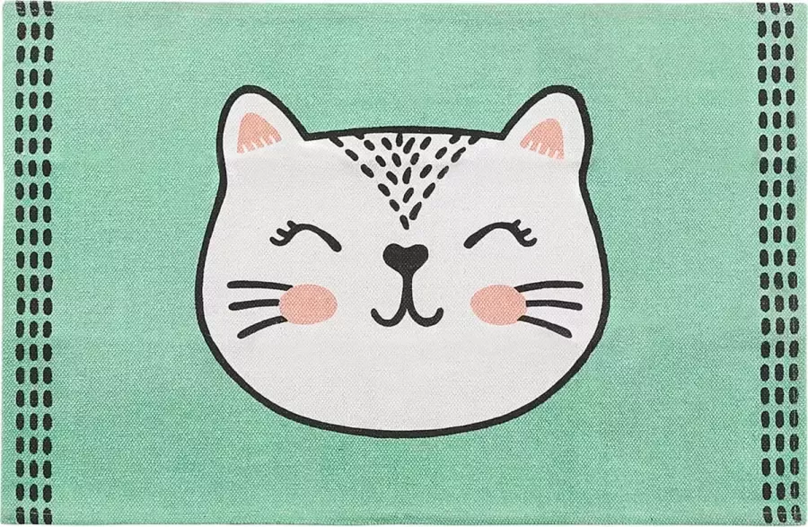 Beliani HOWRAH Kindervloerkleed Lichtgroen 60 x 90 cm Katoen