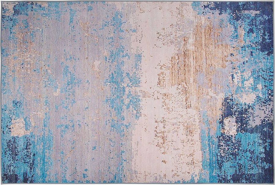 Beliani INEGOL Vloerkleed Blauw 140 x 200 cm Polyester