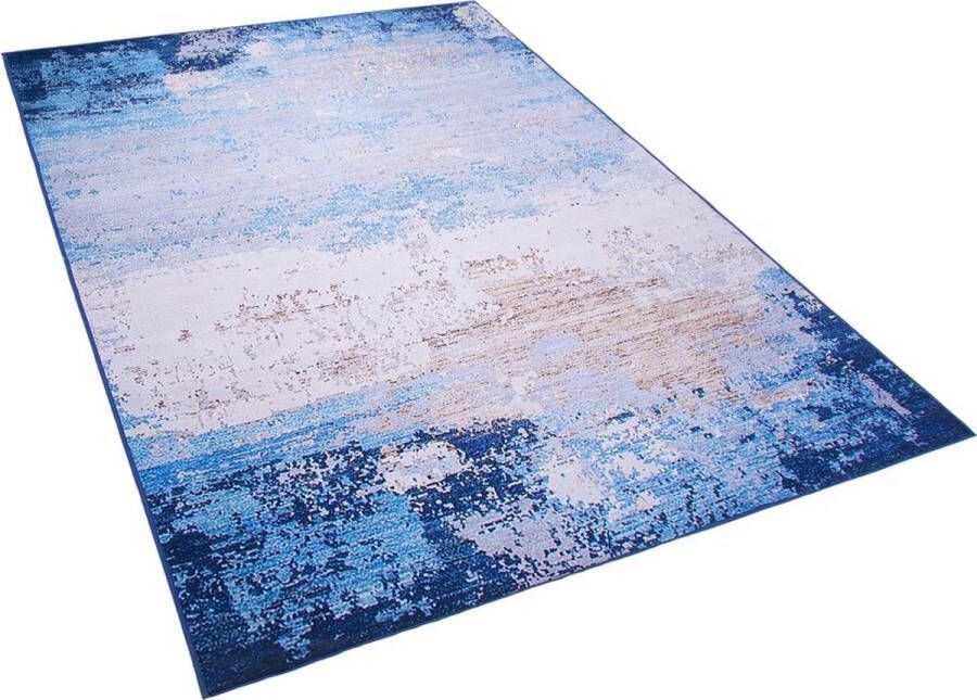 Beliani INEGOL Vloerkleed Blauw 140 x 200 cm Polyester