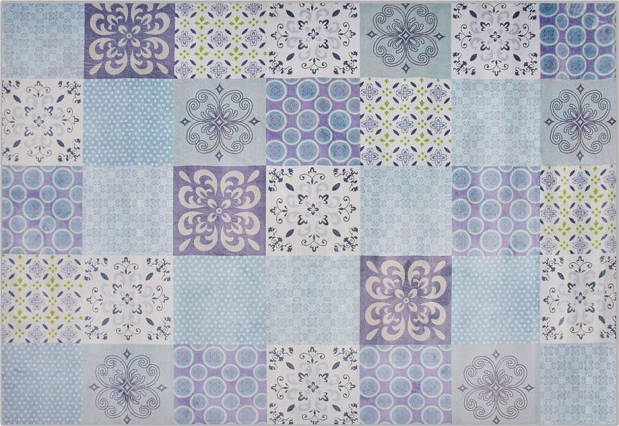 Beliani INKAYA Laagpolig vloerkleed Lichtgrijs 140 x 200 cm Polyester