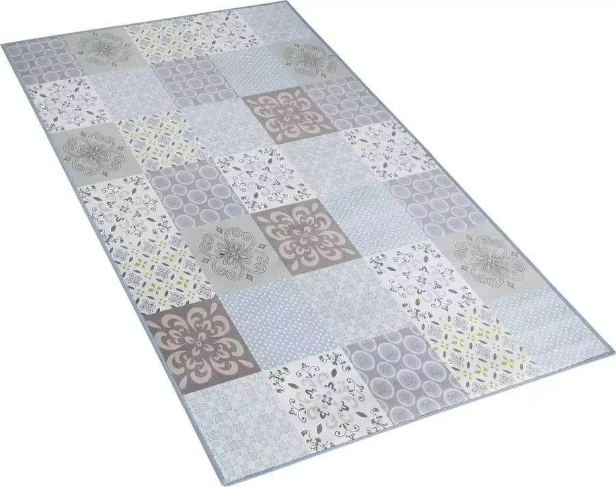 Beliani INKAYA Laagpolig vloerkleed Lichtgrijs 80 x 150 cm Polyester