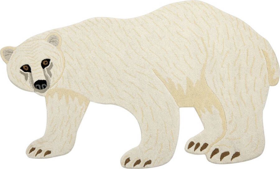 Beliani IOREK Kindervloerkleed Gebroken wit 100 x 160 cm Wol