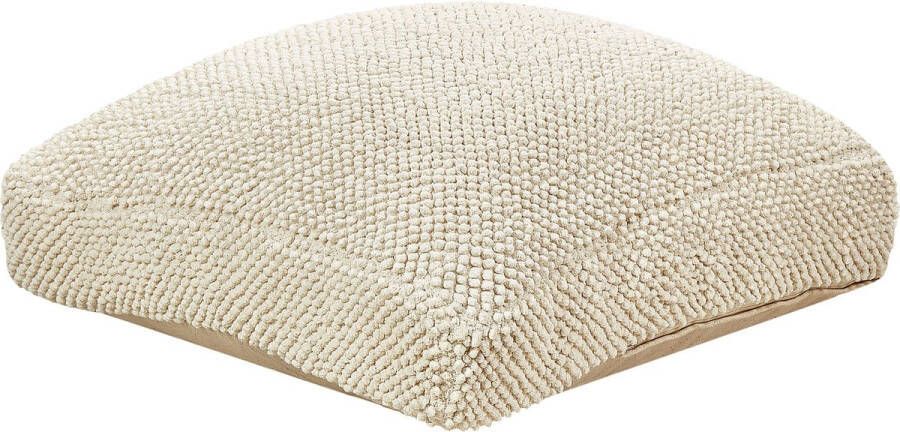 Beliani Poef JOARA Katoen Beige 70 cm 70 cm 15 cm
