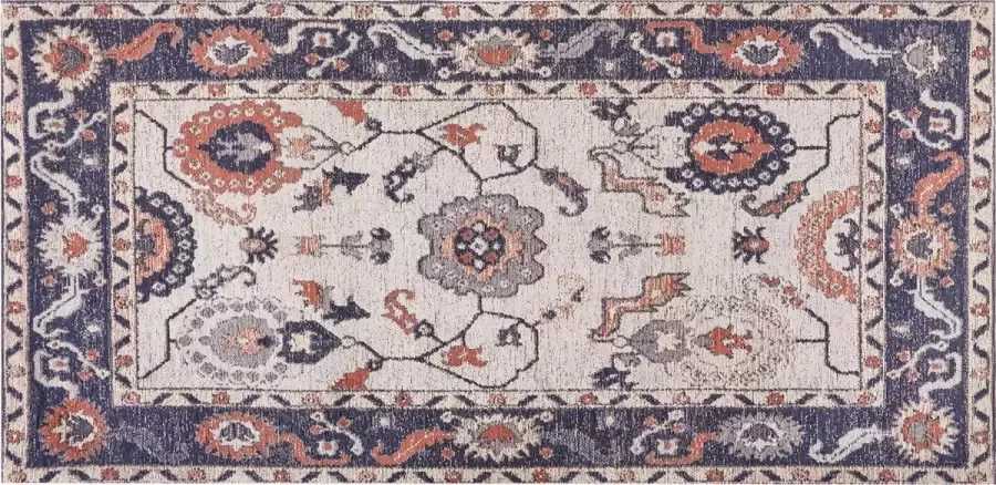 Beliani KABTA Laagpolig vloerkleed Multicolor 80 x 150 cm Katoen - Foto 1