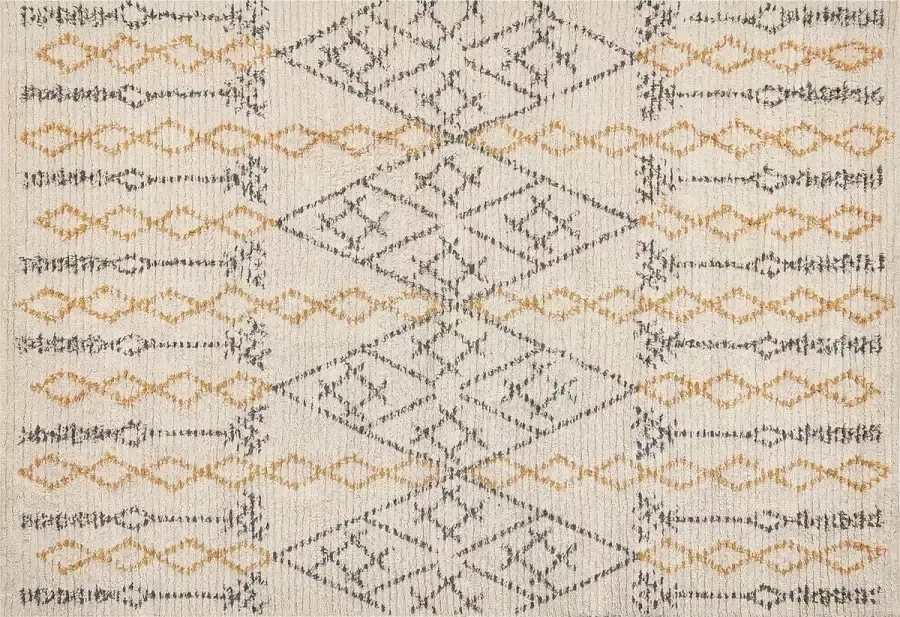 Beliani KADAPA Laagpolig vloerkleed Beige 140 x 200 cm Katoen - Foto 2