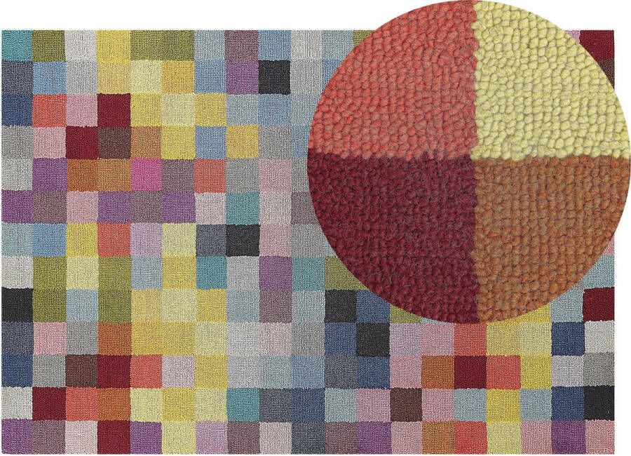 Beliani KANDIRA Laagpolig vloerkleed Multicolor 140 x 200 cm Wol - Foto 1