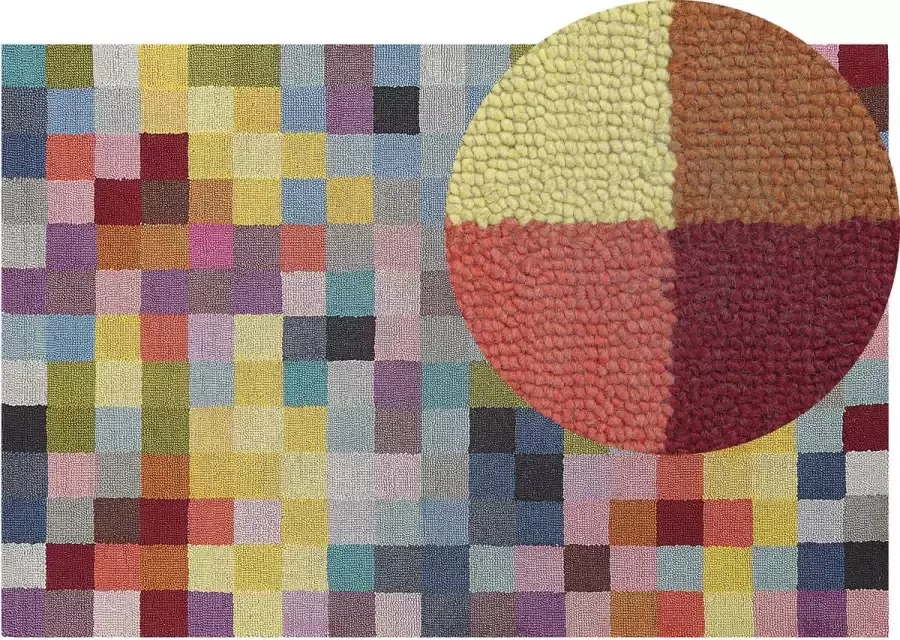 Beliani KANDIRA Laagpolig vloerkleed Multicolor 140 x 200 cm Wol - Foto 2