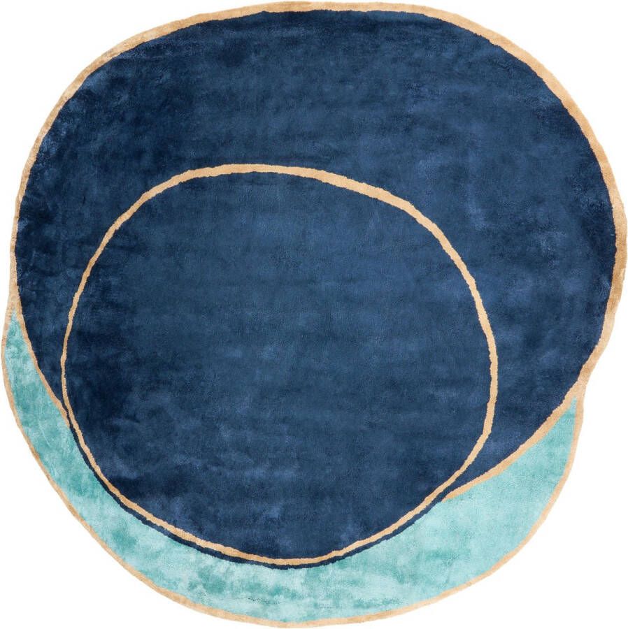 Beliani KANRACH Vloerkleed Marineblauw 200 x 200 cm Viscose - Foto 3