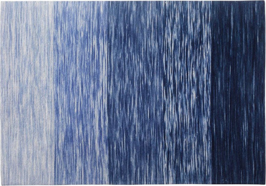Beliani KAPAKLI Laagpolig vloerkleed Blauw 160 x 230 cm Wol