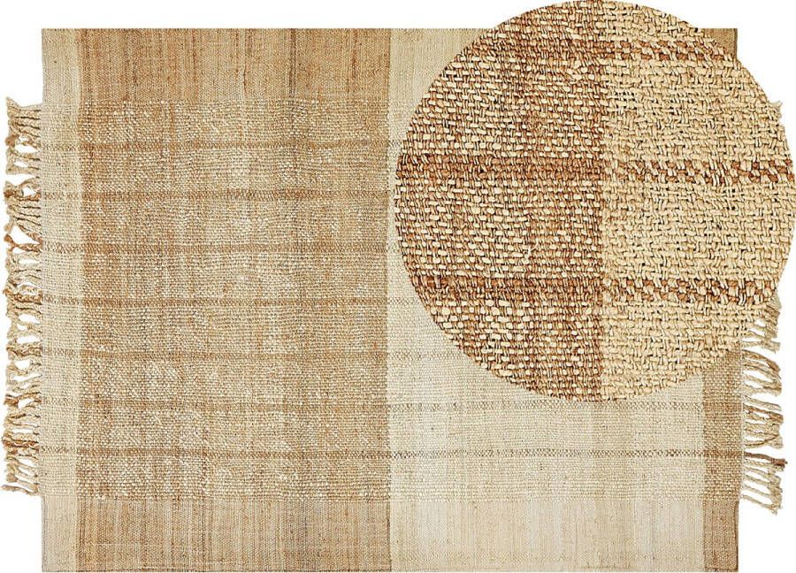 Beliani KARKIN Modern vloerkleed Lichtbeige 160 x 230 cm Jute