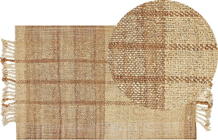 Beliani KARKIN Modern vloerkleed Lichtbeige 80 x 150 cm Jute