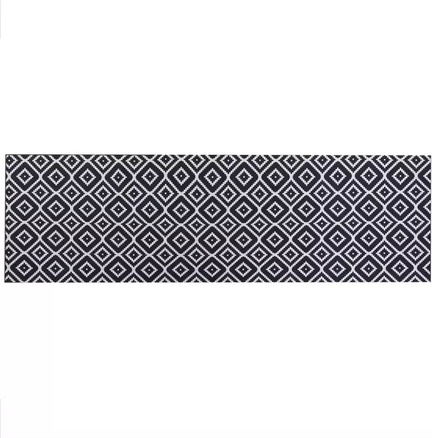 Beliani Vloerkleed zwart en wit 60 x 200 cm KARUNGAL - Foto 3