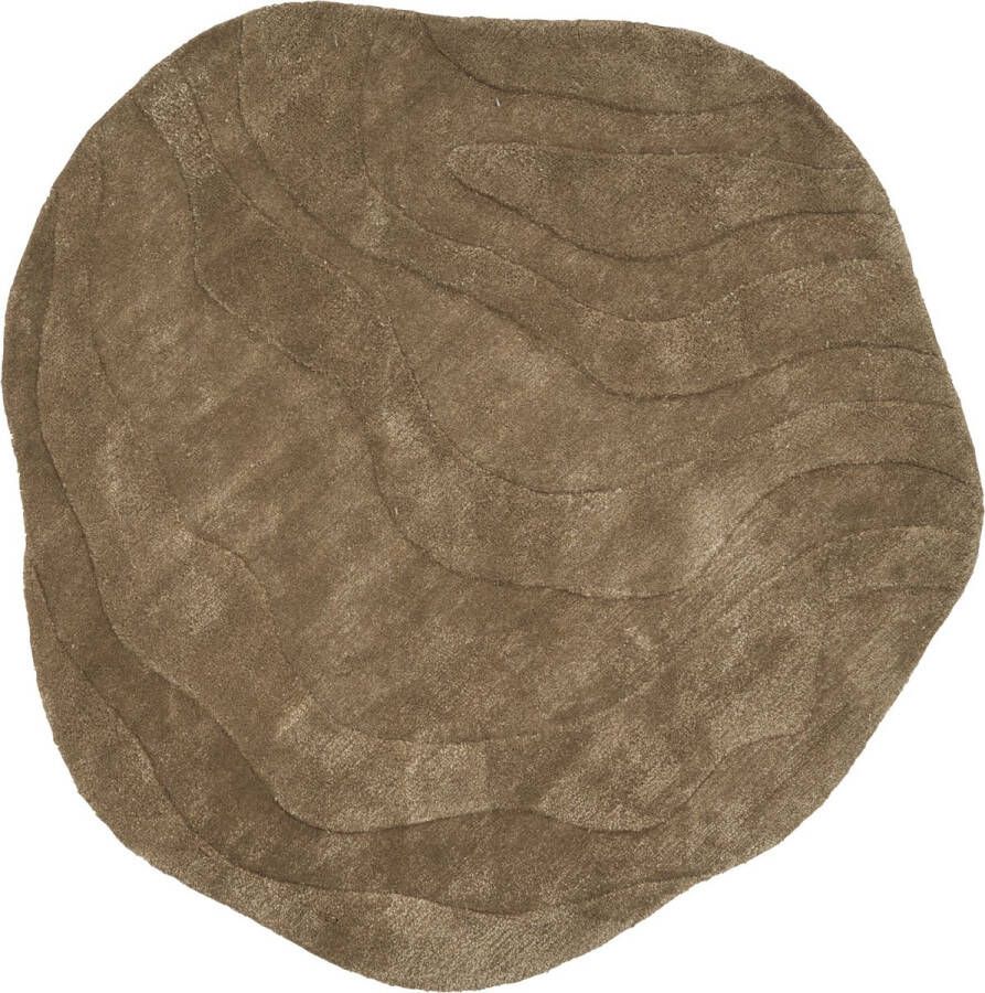 Beliani KASBO Vloerkleed Olijfgroen 160 x 160 cm Viscose - Foto 2