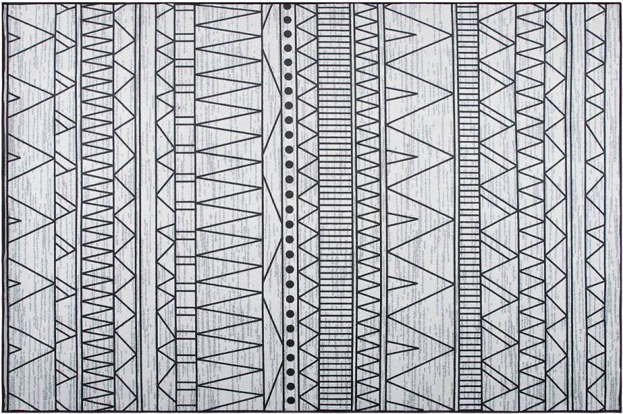Beliani KEBAN Laagpolig vloerkleed Zwart 140 x 200 cm Polyester