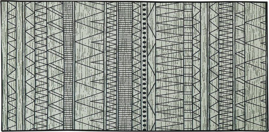 Beliani KEBAN Laagpolig vloerkleed Zwart 80 x 150 cm Polyester