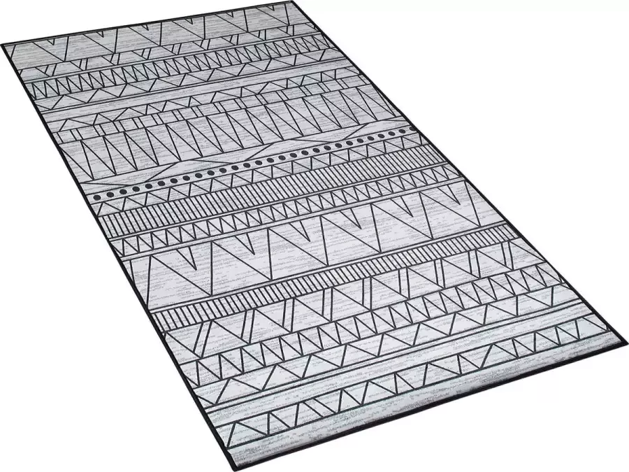 Beliani KEBAN Laagpolig vloerkleed Lichtgrijs 80 x 150 cm Polyester - Foto 3