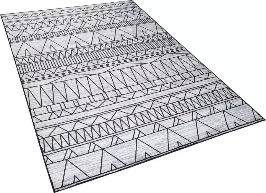 Beliani KEBAN Laagpolig vloerkleed Lichtgrijs 160 x 230 cm Polyester