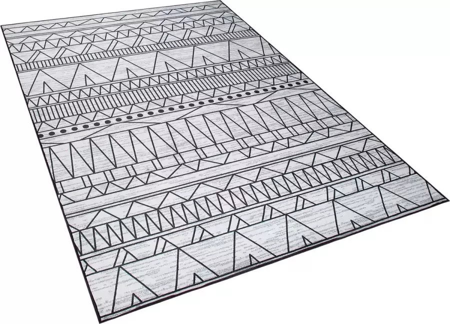 Beliani KEBAN Laagpolig vloerkleed Lichtgrijs 140 x 200 cm Polyester - Foto 2