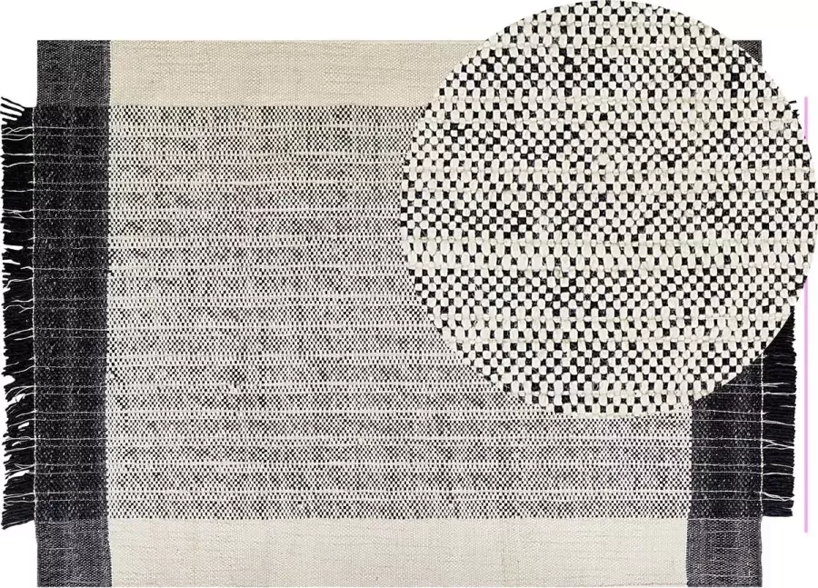 Beliani KETENLI Modern vloerkleed Gebroken wit 140 x 200 cm Wol