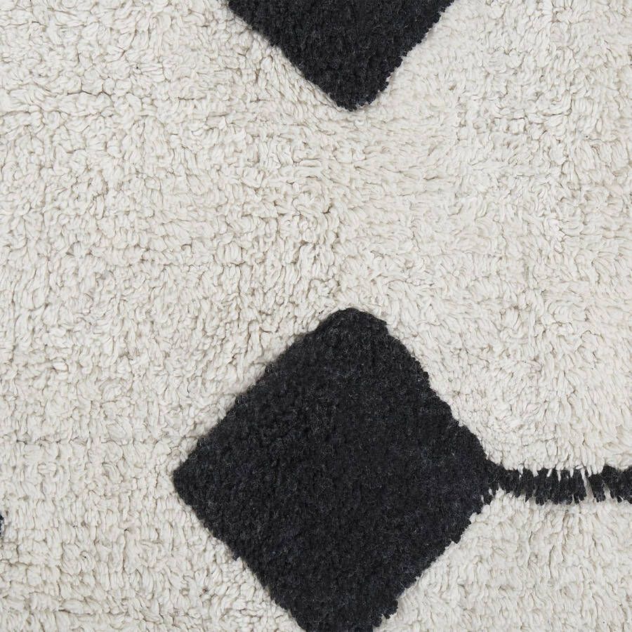 Beliani KHEMISSET Laagpolig vloerkleed Wit 160 x 230 cm Katoen - Foto 1