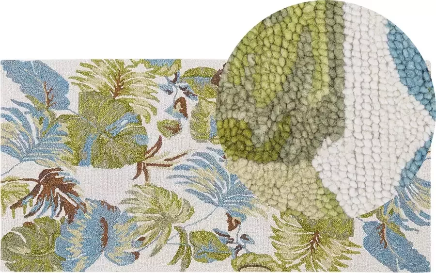 Beliani Vloerkleed wol meerkleurig 80 x 150 cm KINIK
