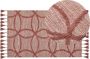 Beliani KIRSEHIR Laagpolig vloerkleed Rood 80 x 150 cm Katoen - Thumbnail 2