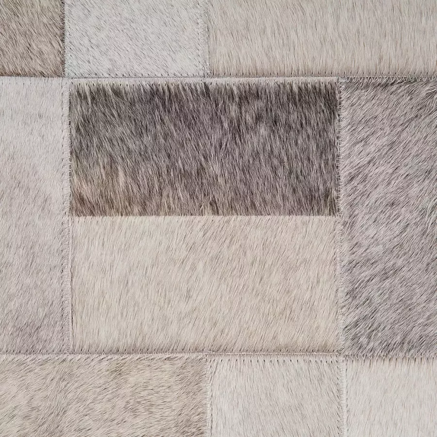 Beliani KORFEZ Laagpolig vloerkleed Grijs 140 x 200 cm Leer - Foto 2
