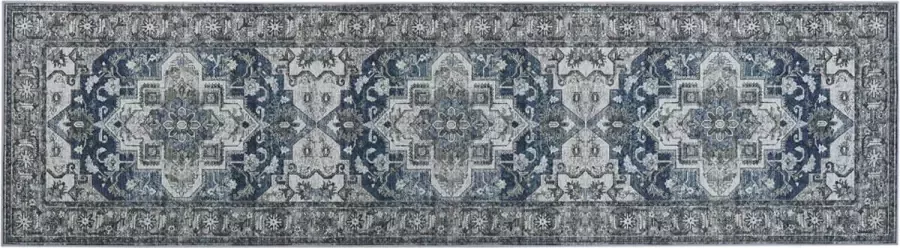 Beliani Vloerkleed grijs en blauw 80 x 300 cm KOTTAR - Foto 3