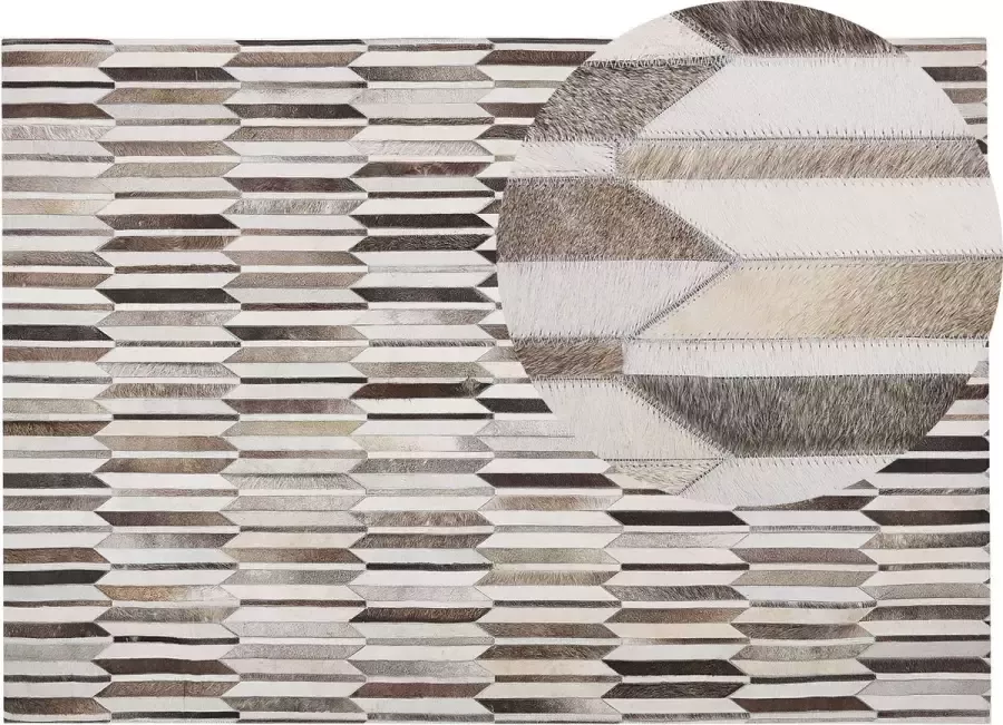 Beliani KULALAR Patchwork vloerkleed Bruin 160 x 230 cm Koeienhuid - Foto 2