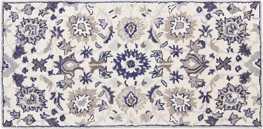Beliani Vloerkleed vintage beige blauw 80 x 150 cm KUMRU - Foto 2
