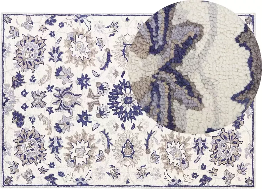 Beliani KUMRU Vloerkleed Lichtbeige 140 x 200 cm Wol