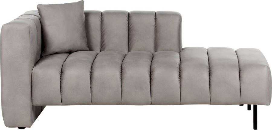 Beliani LANNILS Chaise longue Taupe Linkszijdig Fluweel - Foto 1