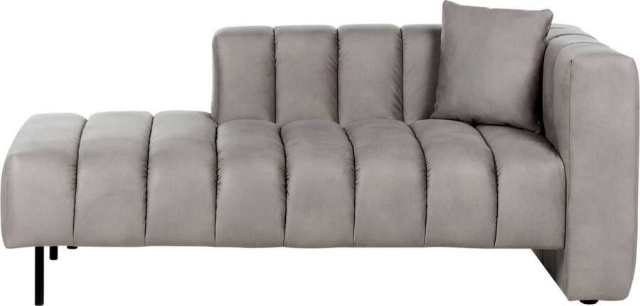 Beliani LANNILS Chaise longue Taupe Rechtszijdig Fluweel