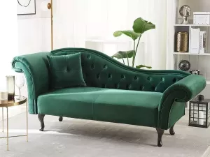 Beliani LATTES Chaise longue (linkszijdig) groen