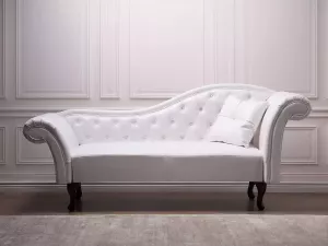 Beliani LATTES Chaise longue (rechtszijdig) wit