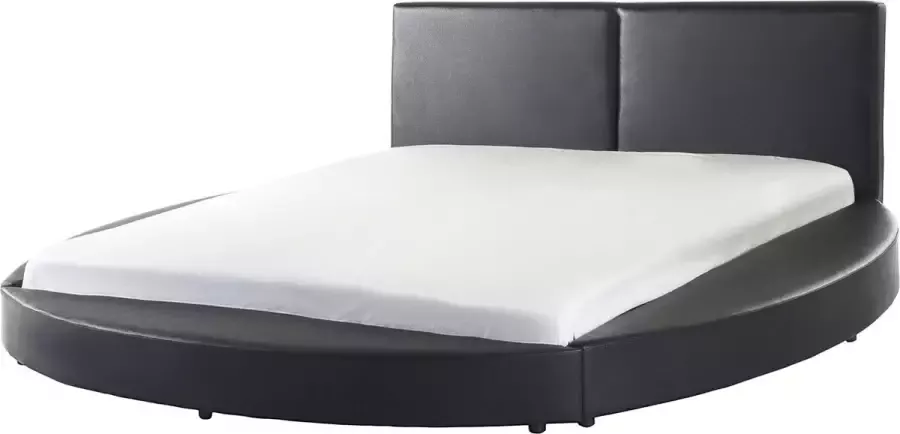 Beliani LAVAL Waterbed Zwart Kunstleer