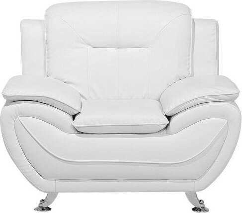 Beliani LEIRA Club Chair Wit Kunstleer