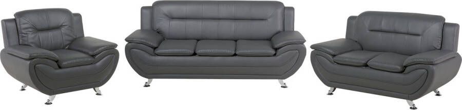 Beliani LEIRA Living Room Set Grijs Kunstleer - Foto 2