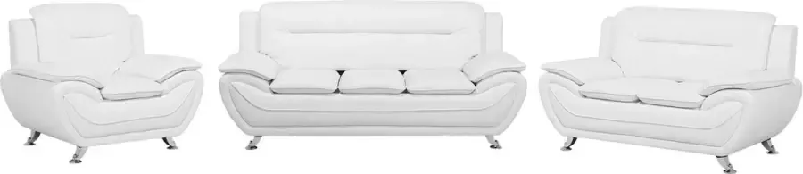 Beliani LEIRA Living Room Set Wit Kunstleer