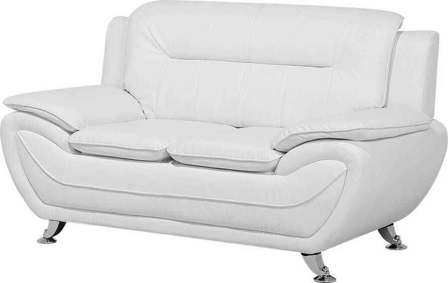 Beliani LEIRA Two Seater Sofa Wit Kunstleer - Foto 1